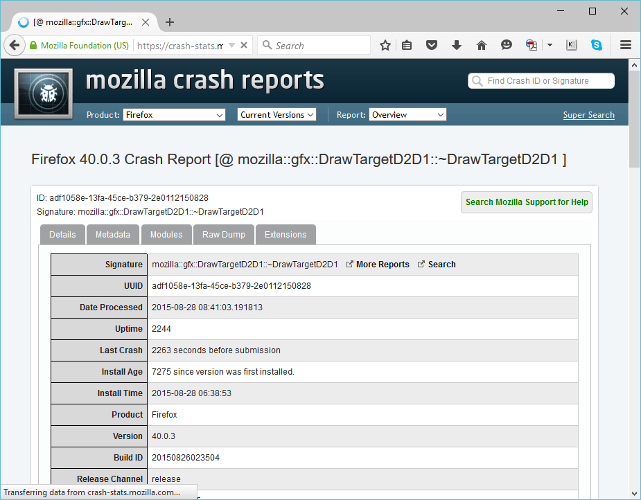 Mozilla-Crash-Report