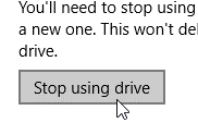 Click Stop using drive
