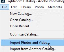 Select Import Photos and Video from the File menu